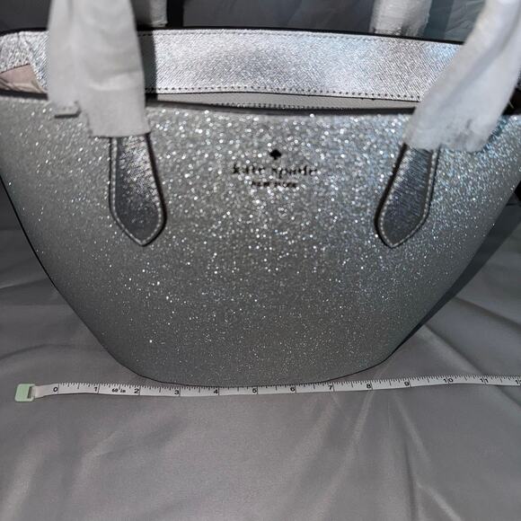 Kate Spade Small Satchel Glimmer, Lunar Light NWT - Glitter Shimmer Sparkle Glam - Picture 4 of 7